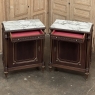 Pair Napoleon III Period Marble Top Mahogany Confituriers ~ Cabinets