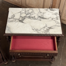 Pair Napoleon III Period Marble Top Mahogany Confituriers ~ Cabinets