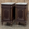 Pair Napoleon III Period Marble Top Mahogany Confituriers ~ Cabinets