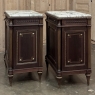 Pair Napoleon III Period Marble Top Mahogany Confituriers ~ Cabinets