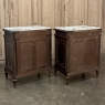 Pair Napoleon III Period Marble Top Mahogany Confituriers ~ Cabinets