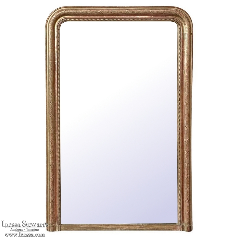 19th Century French Louis Philippe Period Giltwood Mantel Mirror