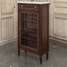 Antique Directoire Style Mahogany Petite Vitrine with Carrara Marble
