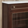 Antique Directoire Style Mahogany Petite Vitrine with Carrara Marble