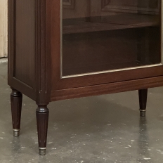 Antique Directoire Style Mahogany Petite Vitrine with Carrara Marble