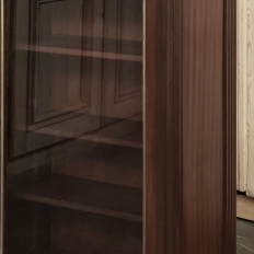 Antique Directoire Style Mahogany Petite Vitrine with Carrara Marble