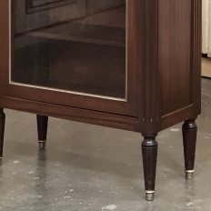 Antique Directoire Style Mahogany Petite Vitrine with Carrara Marble