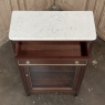 Antique Directoire Style Mahogany Petite Vitrine with Carrara Marble