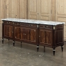 Grand Antique French Directoire Style Marble Top Mahogany Buffet