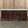 Grand Antique French Directoire Style Marble Top Mahogany Buffet