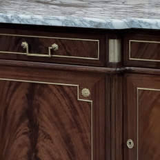 Grand Antique French Directoire Style Marble Top Mahogany Buffet