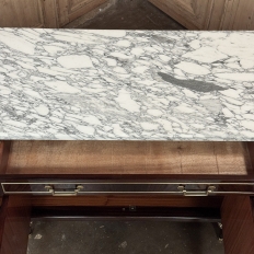 Grand Antique French Directoire Style Marble Top Mahogany Buffet