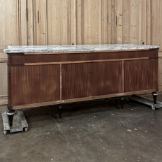 Grand Antique French Directoire Style Marble Top Mahogany Buffet