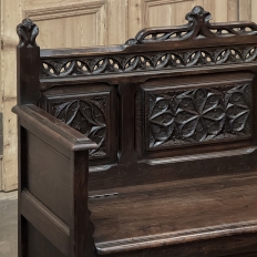 19th Century French Gothic Hall Bench