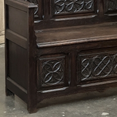 19th Century French Gothic Hall Bench