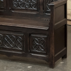 19th Century French Gothic Hall Bench