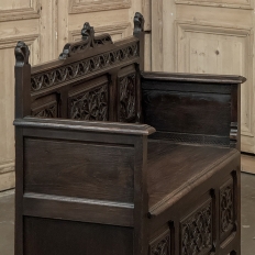 19th Century French Gothic Hall Bench
