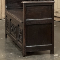 19th Century French Gothic Hall Bench