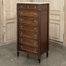 Antique French Louis XVI Semainier ~ Tall Chest of Drawers with Carrara Marble