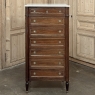 Antique French Louis XVI Semainier ~ Tall Chest of Drawers with Carrara Marble