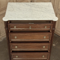Antique French Louis XVI Semainier ~ Tall Chest of Drawers with Carrara Marble