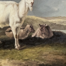 19th Century Framed Oil Painting on Canvas -Standing Guard- signed G. Dewyse