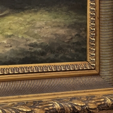 19th Century Framed Oil Painting on Canvas -Standing Guard- signed G. Dewyse