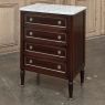 Antique Louis XVI Mahogany Chiffoniere-Petite Commode with Carrara Marble