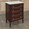 Antique Louis XVI Mahogany Chiffoniere-Petite Commode with Carrara Marble