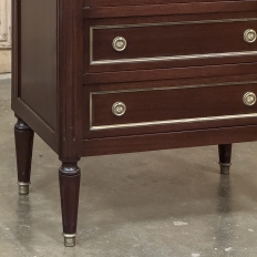 Antique Louis XVI Mahogany Chiffoniere-Petite Commode with Carrara Marble