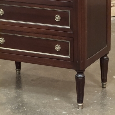 Antique Louis XVI Mahogany Chiffoniere-Petite Commode with Carrara Marble