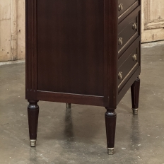 Antique Louis XVI Mahogany Chiffoniere-Petite Commode with Carrara Marble
