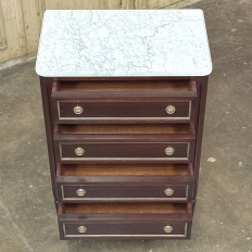 Antique Louis XVI Mahogany Chiffoniere-Petite Commode with Carrara Marble