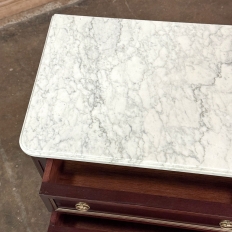 Antique Louis XVI Mahogany Chiffoniere-Petite Commode with Carrara Marble