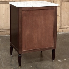 Antique Louis XVI Mahogany Chiffoniere-Petite Commode with Carrara Marble
