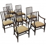 Set of Eight 18th Century Neoclassical Dining Chairs includes 2 Armchairs