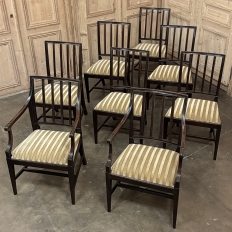 Set of Eight 18th Century Neoclassical Dining Chairs includes 2 Armchairs