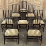 Set of Eight 18th Century Neoclassical Dining Chairs includes 2 Armchairs