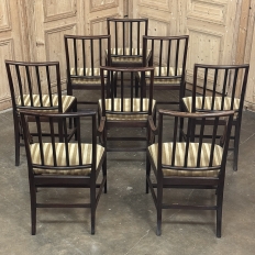 Set of Eight 18th Century Neoclassical Dining Chairs includes 2 Armchairs