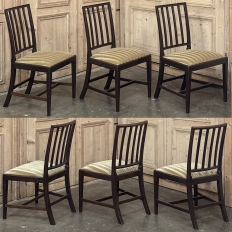 Set of Eight 18th Century Neoclassical Dining Chairs includes 2 Armchairs
