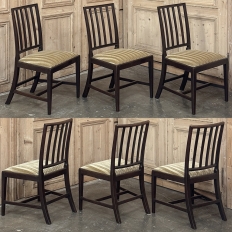 Set of Eight 18th Century Neoclassical Dining Chairs includes 2 Armchairs