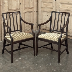Set of Eight 18th Century Neoclassical Dining Chairs includes 2 Armchairs