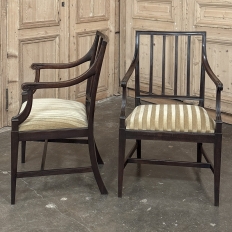 Set of Eight 18th Century Neoclassical Dining Chairs includes 2 Armchairs