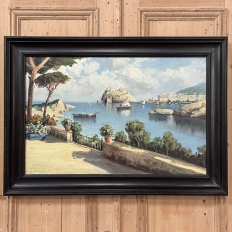Antique Framed Oil Painting on Panel of Capri by Carlo Ciappa (1890 - 1970)