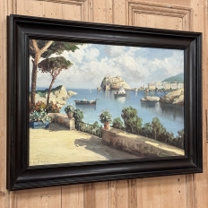 Antique Framed Oil Painting on Panel of Capri by Carlo Ciappa (1890 - 1970)