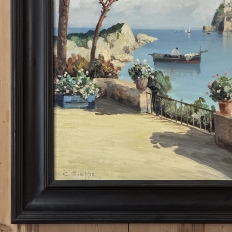 Antique Framed Oil Painting on Panel of Capri by Carlo Ciappa (1890 - 1970)