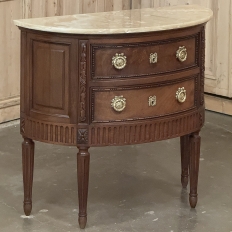 Antique French Louis XVI Demilune Commode with Onyx Top