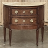 Antique French Louis XVI Demilune Commode with Onyx Top