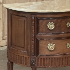 Antique French Louis XVI Demilune Commode with Onyx Top