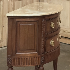 Antique French Louis XVI Demilune Commode with Onyx Top